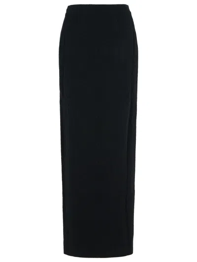 Alessandra Rich Long Skirt In Black Virgin Wool Blend Women In Black