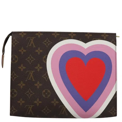 Pre-owned Louis Vuitton Trousse De Toilette Brown Canvas Clutch Bag ()