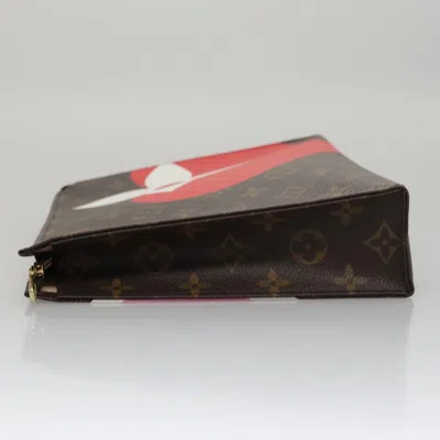 Pre-owned Louis Vuitton Trousse De Toilette Brown Canvas Clutch Bag ()
