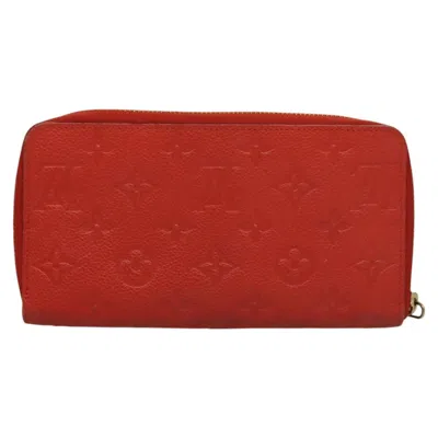 Pre-owned Louis Vuitton Zippy Wallet Red Leather Wallet  ()