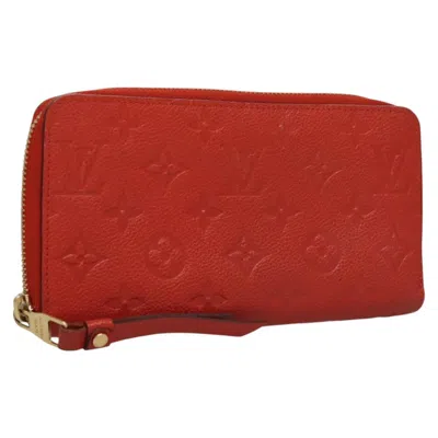 Pre-owned Louis Vuitton Zippy Wallet Red Leather Wallet  ()