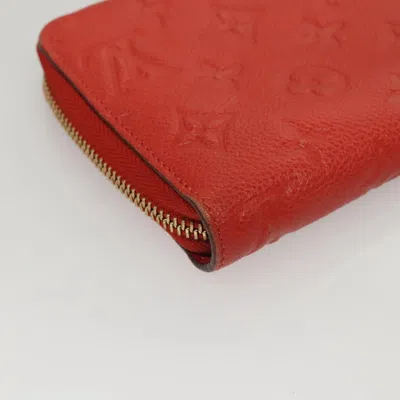 Pre-owned Louis Vuitton Zippy Wallet Red Leather Wallet  ()