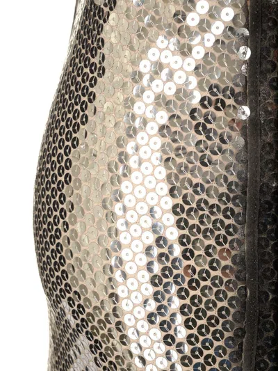 Attico All Over Sequins Mini Dress Dresses Silver In Silver