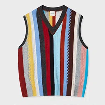 Paul Smith Women's Cashmere-blend 'signature Stripe' Knitted Vest Top Multicolour