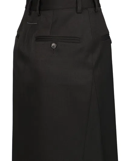 Mm6 Maison Margiela Back-to-back Midi Skirt Skirts Black In Black