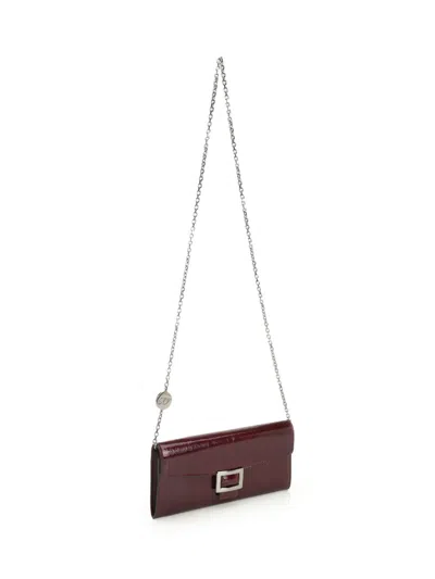Roger Vivier Belle Vivier Wallet Chain Wallets Violet