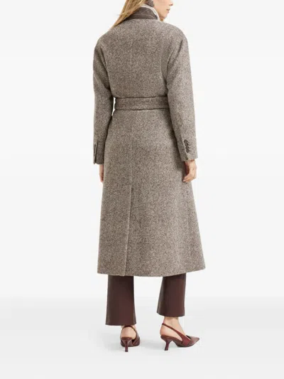 Brunello Cucinelli Coat Wrap Belted Notched Lapel