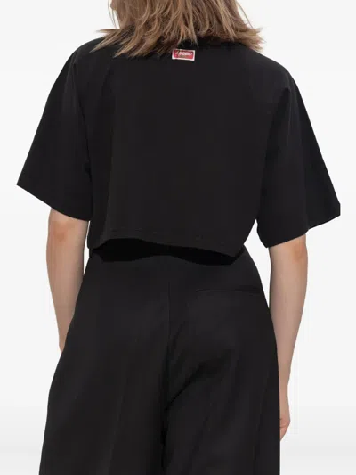 Kenzo Boke Flower Crop T-shirt In Black