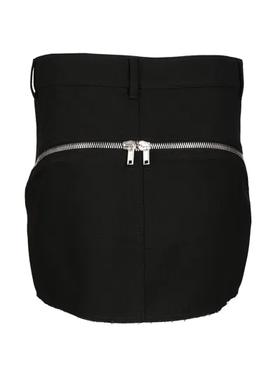 Rick Owens Bolan Banana Mini Skirt Drill Wool Skirts Black In Black