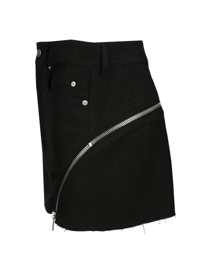 Rick Owens Bolan Banana Mini Skirt Drill Wool Skirts Black In Black