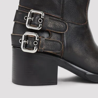 Chloé Dakota Block Heel Buckle Mid-calf Boots In Black