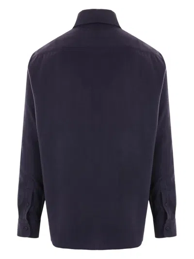 Brunello Cucinelli Button-down Cotton Blend Shirt With Straight Hem