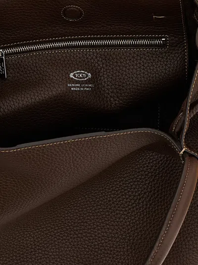 Tod's Brown Shoulder Bag With Two Top Handles And Drawstring Closure In Brown