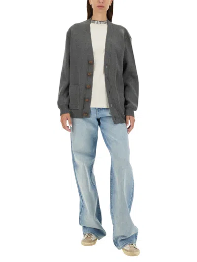 Golden Goose Darnelle Cardigan With Logo Patch In Multi