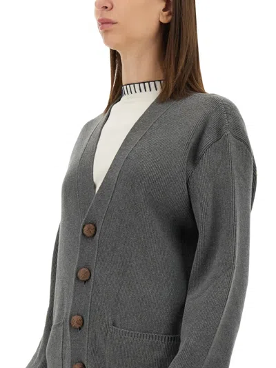 Golden Goose Darnelle Cardigan With Logo Patch In Multi