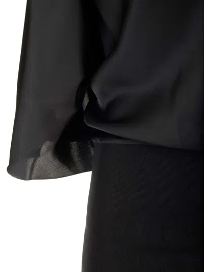 Rick Owens Charmeuse Viscose Cylinder Neck Top Jackets Black In Black