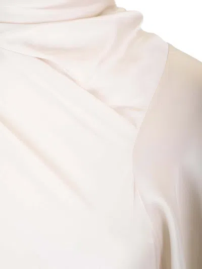 Rick Owens Charmeuse Viscose Cylinder Neck Top Jackets White In Neutral