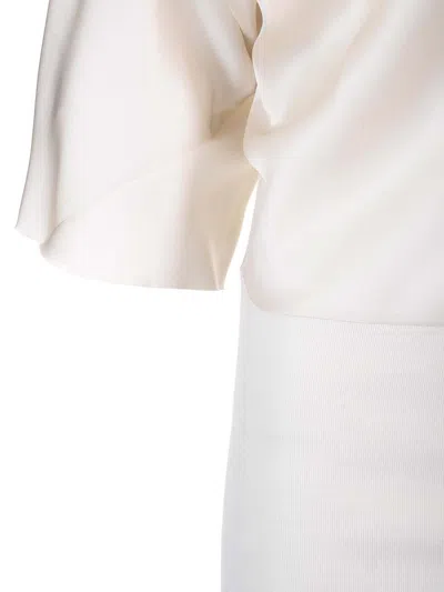 Rick Owens Charmeuse Viscose Cylinder Neck Top Jackets White In Neutral