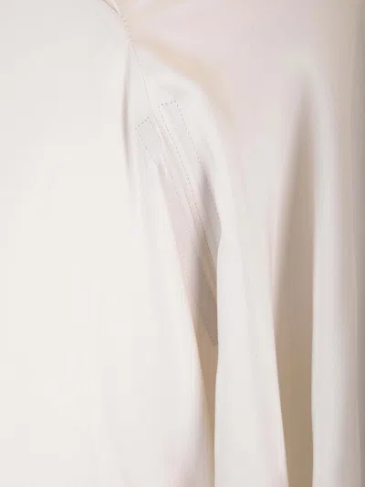 Rick Owens Charmeuse Viscose Cylinder Neck Top Jackets White In Neutral