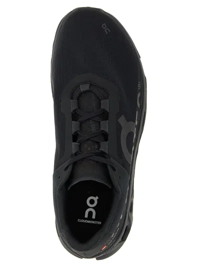 On Cloudmster Void Rubber-trimmed Mesh Running Sneakers In Black