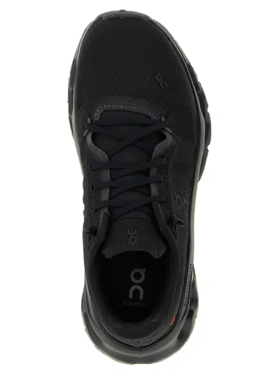 On Low Top Sneakers With Mesh Upper And Rubber Outsole In Black