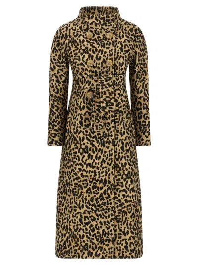 Valentino Leopard Print Belted Coat In Animal Print