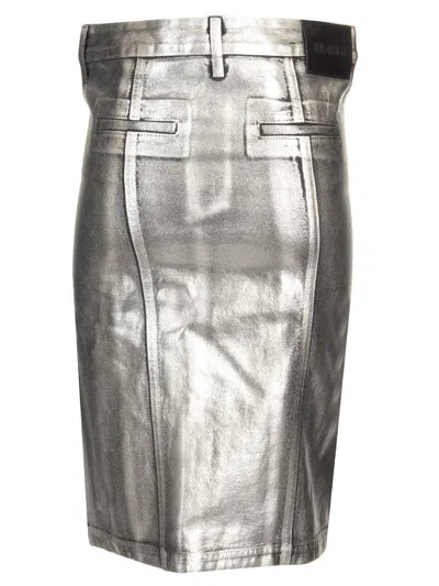 Attico Knee Length And Midi Skirt In Silver