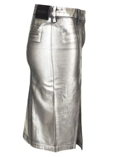 Attico Knee Length And Midi Skirt In Silver