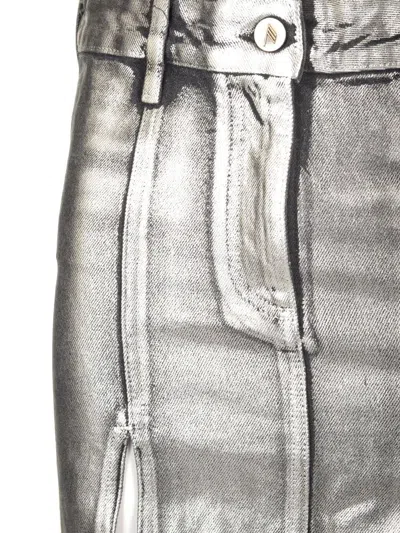 Attico Knee Length And Midi Skirt In Silver