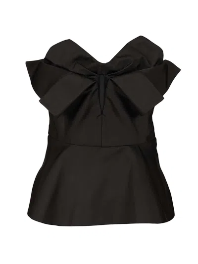 Alexander Mcqueen Alexander Mc Queen Black Corset Top In Silk Blend In Black