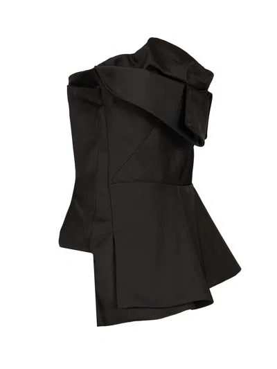 Alexander Mcqueen Alexander Mc Queen Black Corset Top In Silk Blend In Black