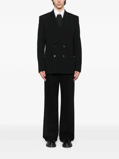 Balmain Collar Contrast Long Sleeves Shirt In Black