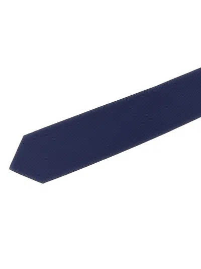 Barba Napoli Slim Textured Fabric Tie Design In Blue