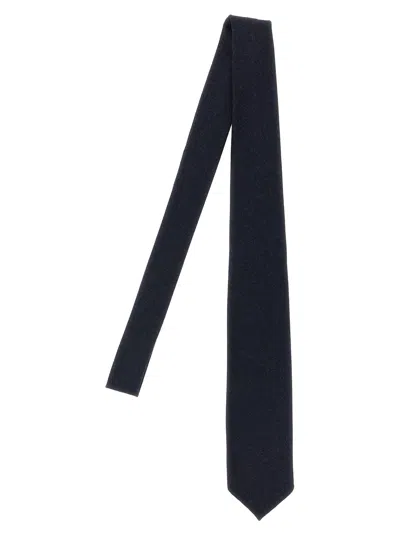 Barba Napoli Slim Wool Tie Textured Fabric In Black
