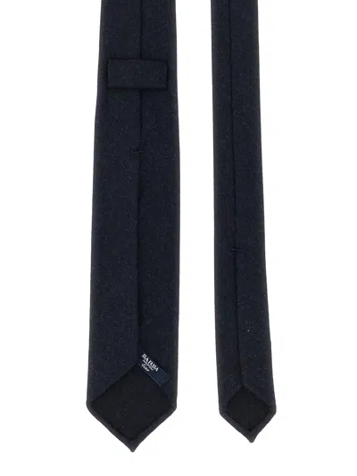 Barba Napoli Slim Wool Tie Textured Fabric In Black