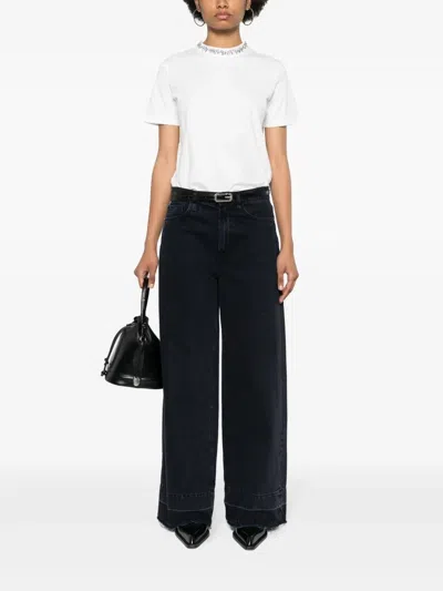 Golden Goose Rhinestone-embellished White Cotton Jersey T-shirt In White