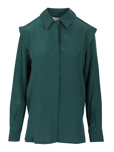 Max Mara Crêpe De Chine Shirt Shirts Green In Green