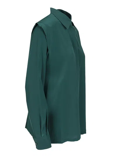 Max Mara Crêpe De Chine Shirt Shirts Green In Green
