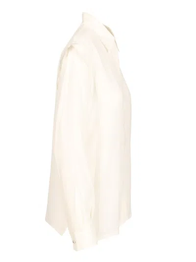 Max Mara Crêpe De Chine Shirt Shirts White In Neutral