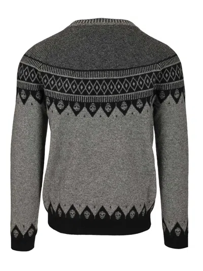Alexander Mcqueen Mcqueen Skull Fair Isle Wool Crewneck Sweater In Multi