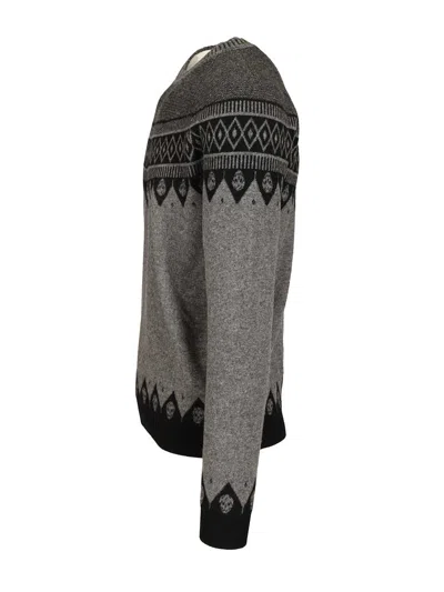 Alexander Mcqueen Mcqueen Skull Fair Isle Wool Crewneck Sweater In Multi