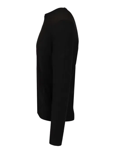 Alexander Mcqueen Crew Neck Long Sleeves Knitwear Black In Black