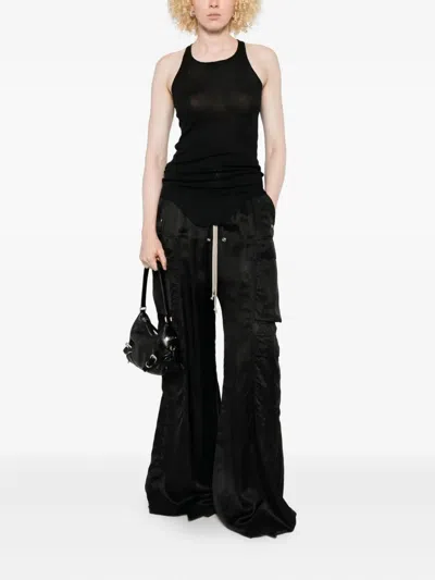 Rick Owens Racer-back Curved-hem Top In Black