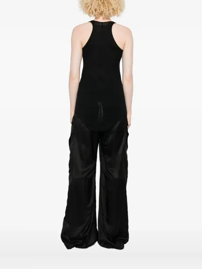 Rick Owens Racer-back Curved-hem Top In Black