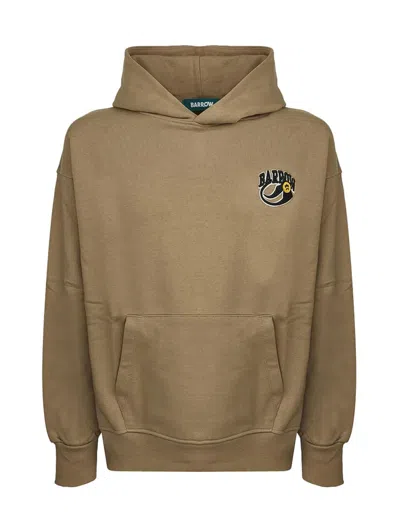 Barrow Logo Hooded Sweatshirt In Brown
