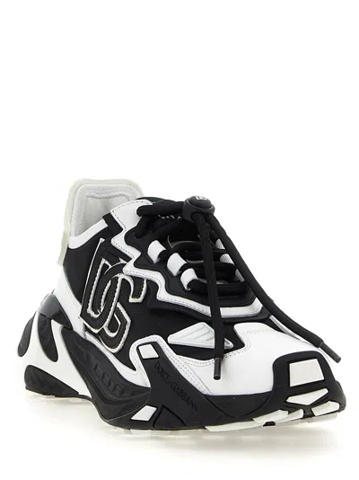 Dolce & Gabbana Daymaster Sneakers In Mixed Materials In Black