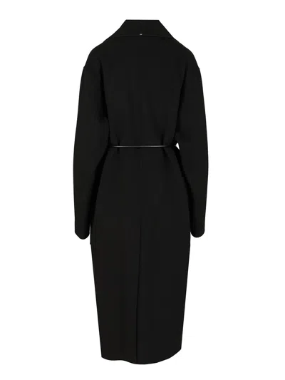 Sportmax Waist Belted Long Coat With Notched Lapels