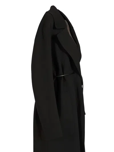 Sportmax Waist Belted Long Coat With Notched Lapels
