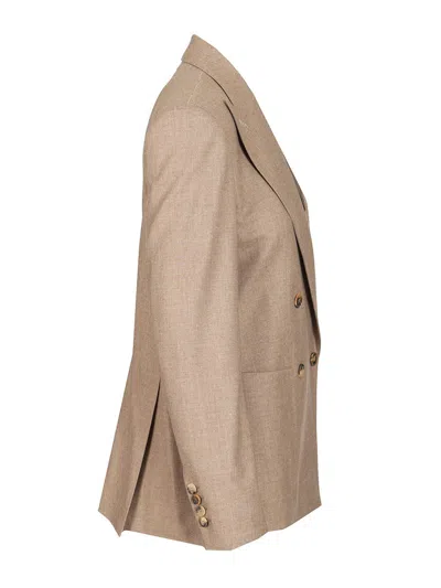 Max Mara Double-breasted Cashmere Blazer Jackets Brown In Brown
