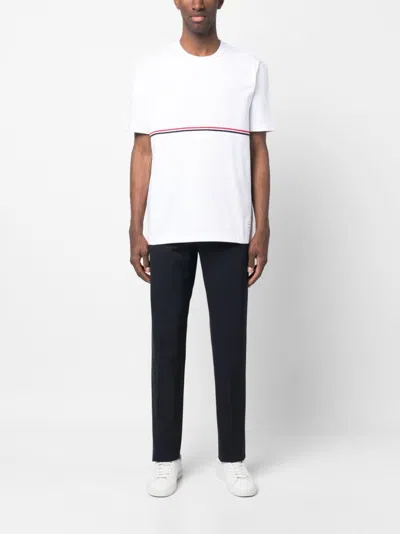 Thom Browne Double-stripe Cotton T-shirt In Multi